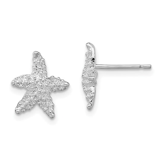 Sterling Silver Polished Starfish Post Earrings