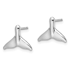 Sterling Silver Polished Whale Tail Post Earrings