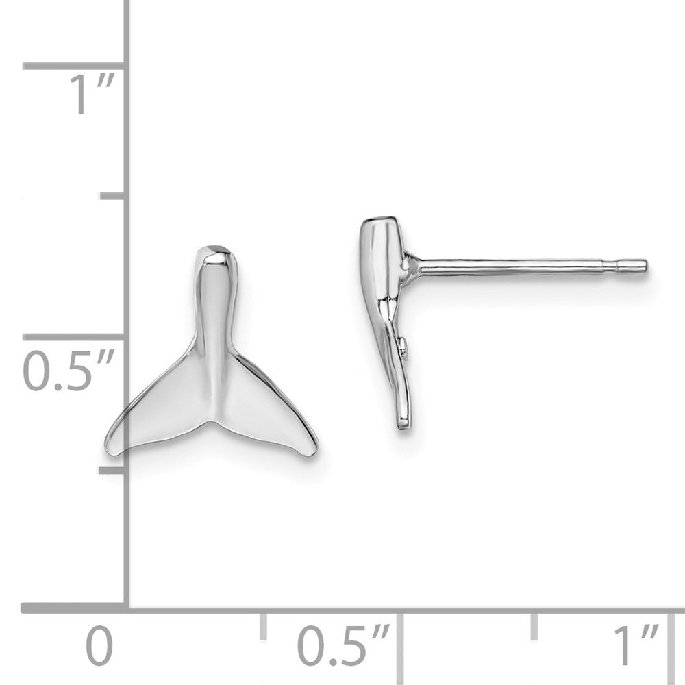 Sterling Silver Polished Mini Whale Tail Post Earrings