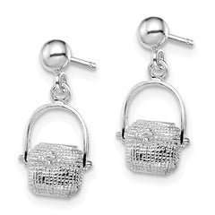 Sterling Silver Polished Nantucket Basket Post Earrings