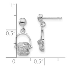 Sterling Silver Polished Nantucket Basket Post Earrings
