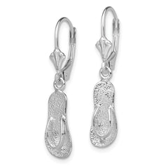 Sterling Silver Polished Large Flip-flop Leverback Earrings