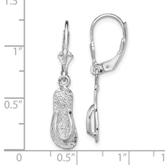 Sterling Silver Polished Large Flip-flop Leverback Earrings