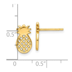 Sterling Silver Gold-plated Pineapple Post Earrings