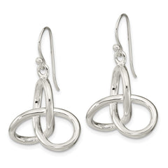 Sterling Silver Polished Knot Dangle Shephard Hook Earrings