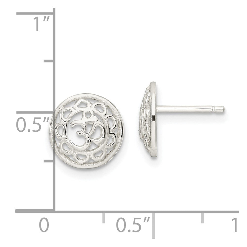 Sterling Silver Filigree Om Spirituality Post Earrings