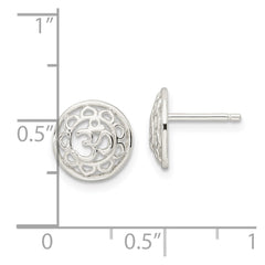 Sterling Silver Filigree Om Spirituality Post Earrings