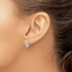 Rhodium-plated Sterling Silver CZ Post Earrings