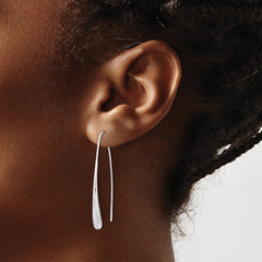 Rhodium-plated Silver Polished Teardrop Threader