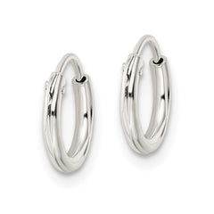 Sterling Silver Polished 1.5x10mm Endless Tube Hoop Earrings