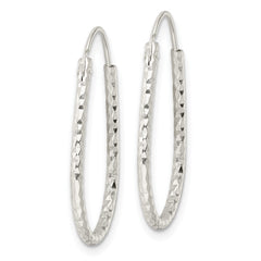 Sterling Silver Polished Diamond-cut Endless Hoop Earrings