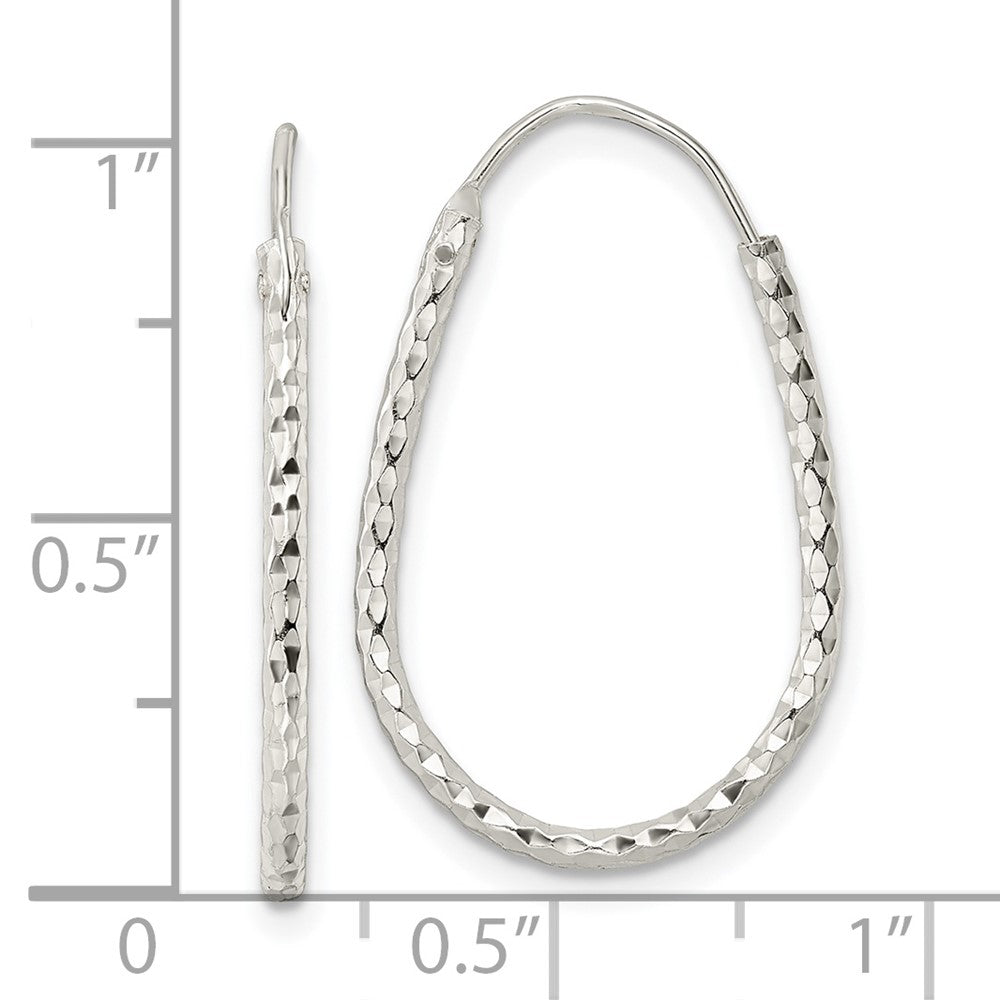 Sterling Silver Polished Diamond-cut Endless Hoop Earrings