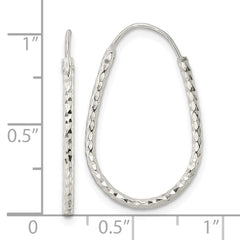 Sterling Silver Polished Diamond-cut Endless Hoop Earrings