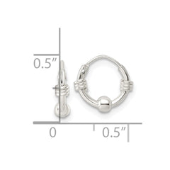 Sterling Silver Polished Beaded Circle Endless Hoop Earrings