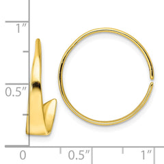 Yellow Gold-plated Sterling Silver Polished Flat Bar Hoop Threader Earrings
