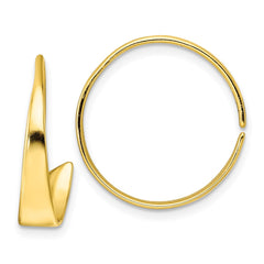 Yellow Gold-plated Sterling Silver Polished Flat Bar Hoop Threader Earrings