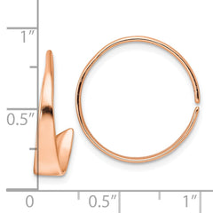 Rose Gold-plated Sterling Silver Polished Flat Bar Hoop Threader Earrings