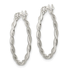 Sterling Silver Polished Twisted Hoop Earrings