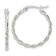 Sterling Silver Polished Twisted Hoop Earrings