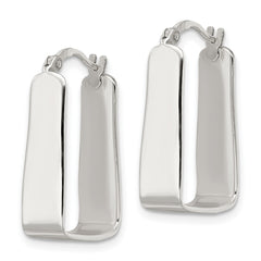 Sterling Silver Polished 5.5mm Square Hoop Earrings