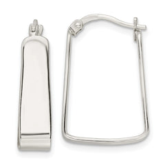 Sterling Silver Polished 5.5mm Square Hoop Earrings