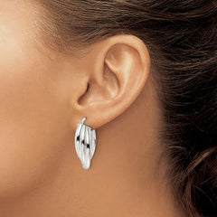 Sterling Silver Polished Triple Twisted Oval Hoop Earrings