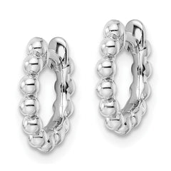 Rhodium-plated Sterling Silver Beaded Hoop Earrings