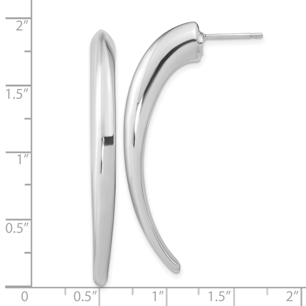 Sterling Silver Polished Rhodium-plated Hollow Post Dangle Earrings