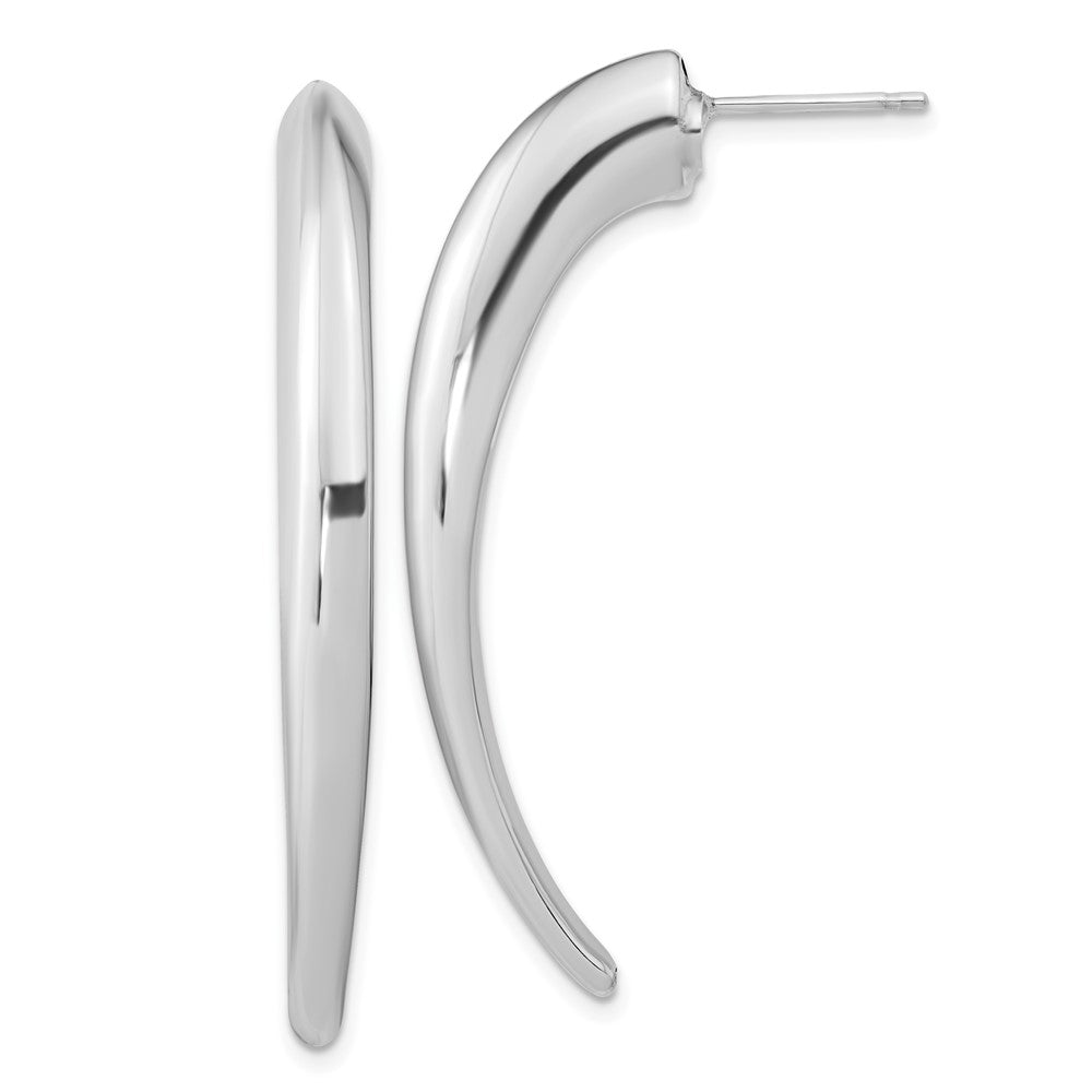 Sterling Silver Polished Rhodium-plated Hollow Post Dangle Earrings