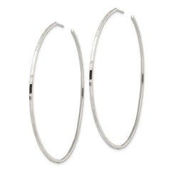 Sterling Silver Polished Hammered Hoop Earrings