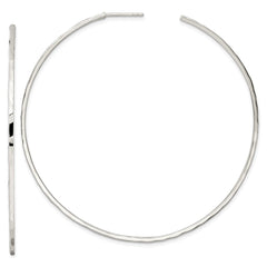 Sterling Silver Polished Hammered Hoop Earrings