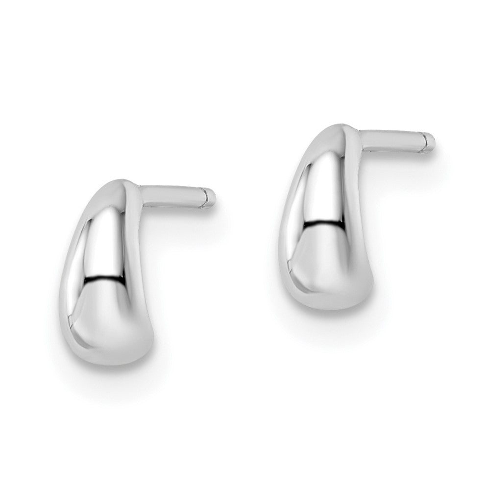 Rhodium-plated Sterling Silver Polished Hoop Post Earrings
