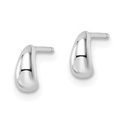 Rhodium-plated Sterling Silver Polished Hoop Post Earrings
