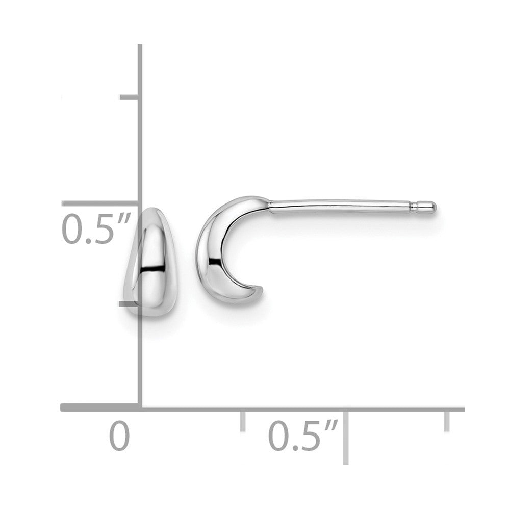 Rhodium-plated Sterling Silver Polished Hoop Post Earrings