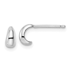 Rhodium-plated Sterling Silver Polished Hoop Post Earrings