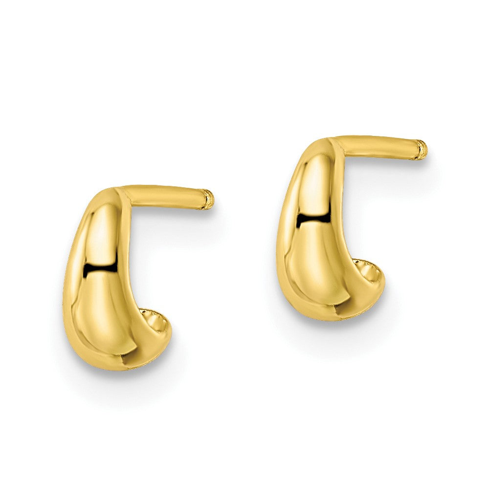 Sterling Silver Polished Gold-tone Hoop Post Earrings