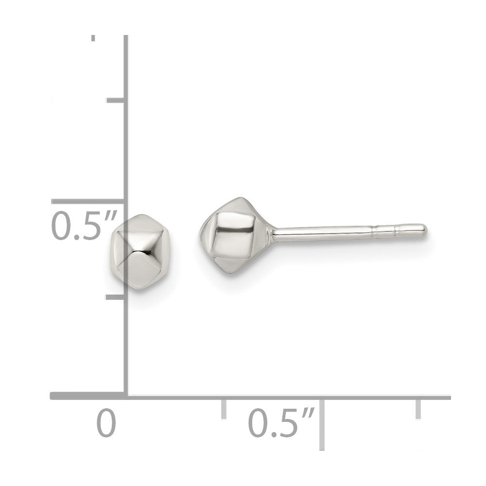 Sterling Silver Polished Geometric Shape Post Earrings