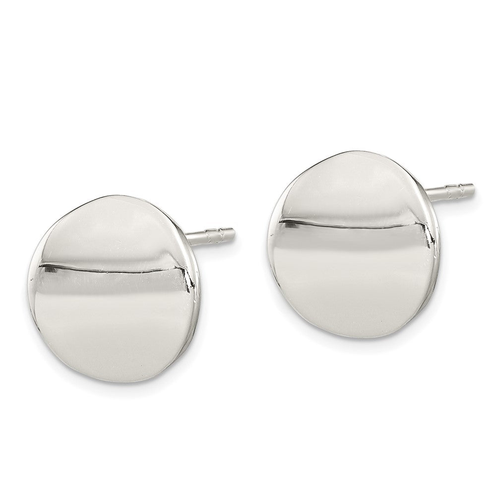Sterling Silver Polished Flat Circle Post Earrings