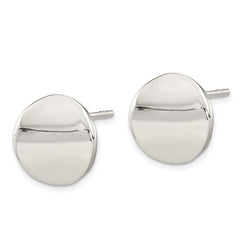 Sterling Silver Polished Flat Circle Post Earrings