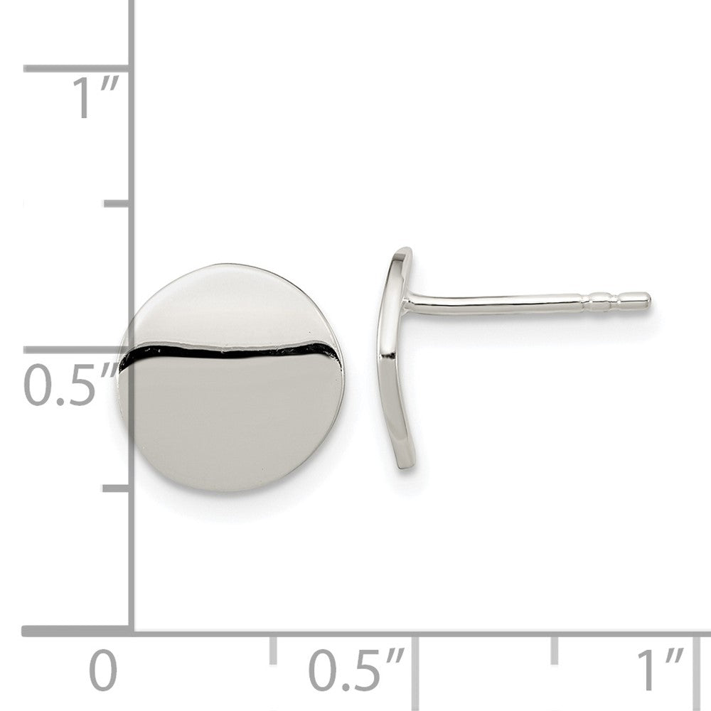 Sterling Silver Polished Flat Circle Post Earrings