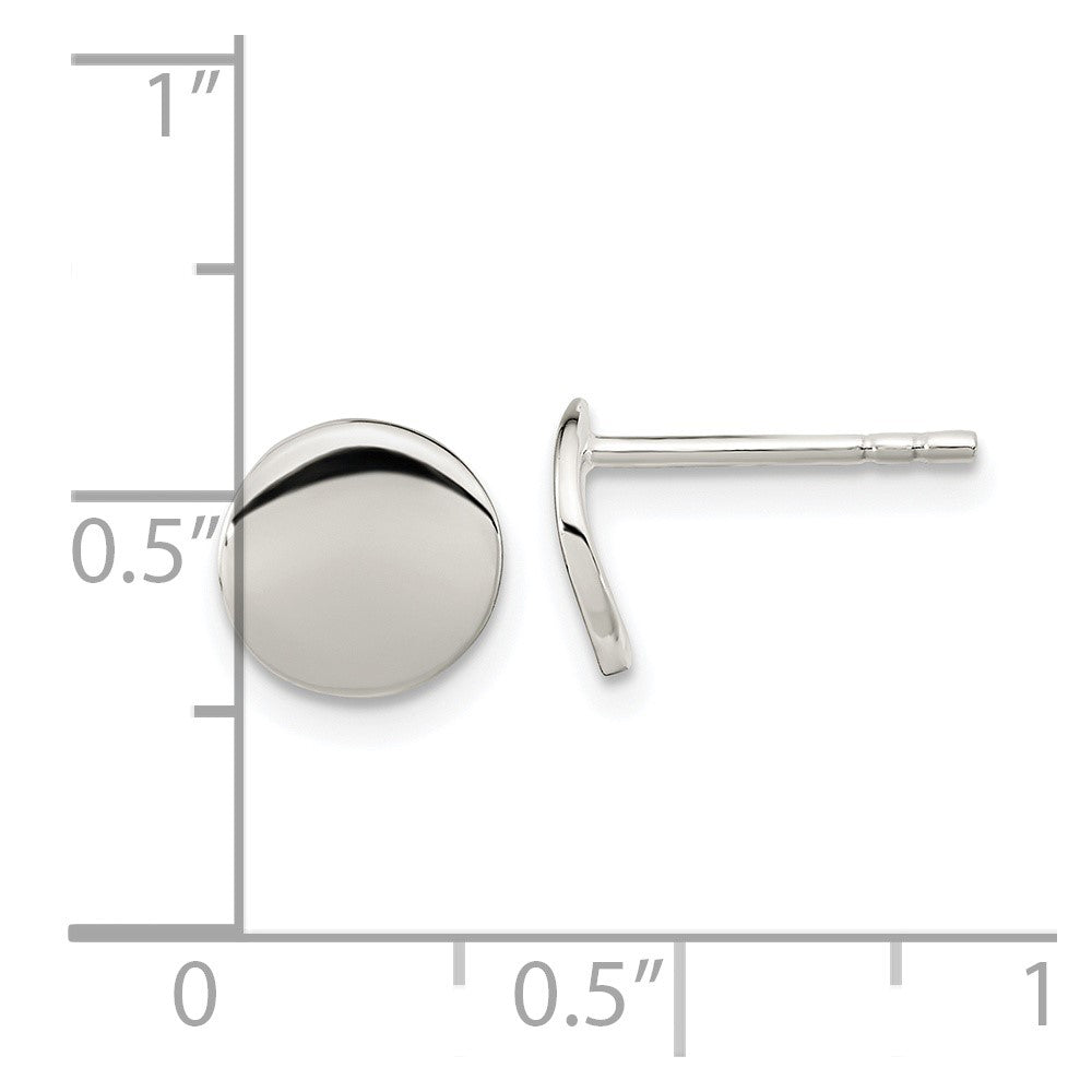 Sterling Silver Polished Flat Circle Post Earrings
