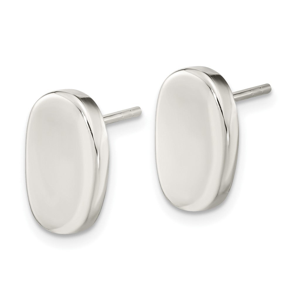 Sterling Silver Polished Oval Post Earrings