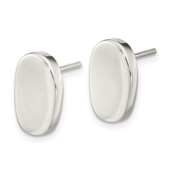 Sterling Silver Polished Oval Post Earrings