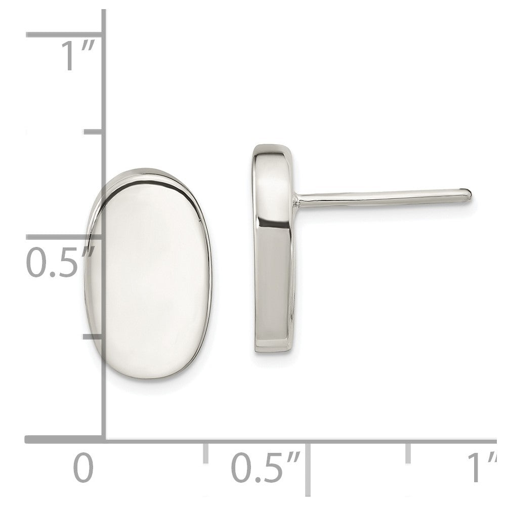 Sterling Silver Polished Oval Post Earrings