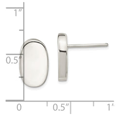Sterling Silver Polished Oval Post Earrings