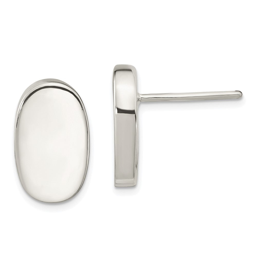 Sterling Silver Polished Oval Post Earrings