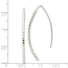 Sterling Silver Polished & Textured Threader Earrings