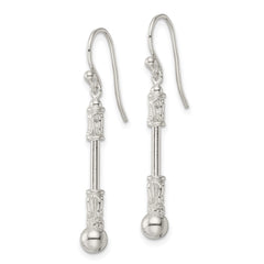 Sterling Silver Polished Fancy Dangle Shepherd Hook Earrings