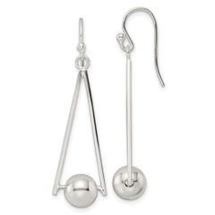 Sterling Silver Triangle with Ball Dangle Shepherd Hook Earrings