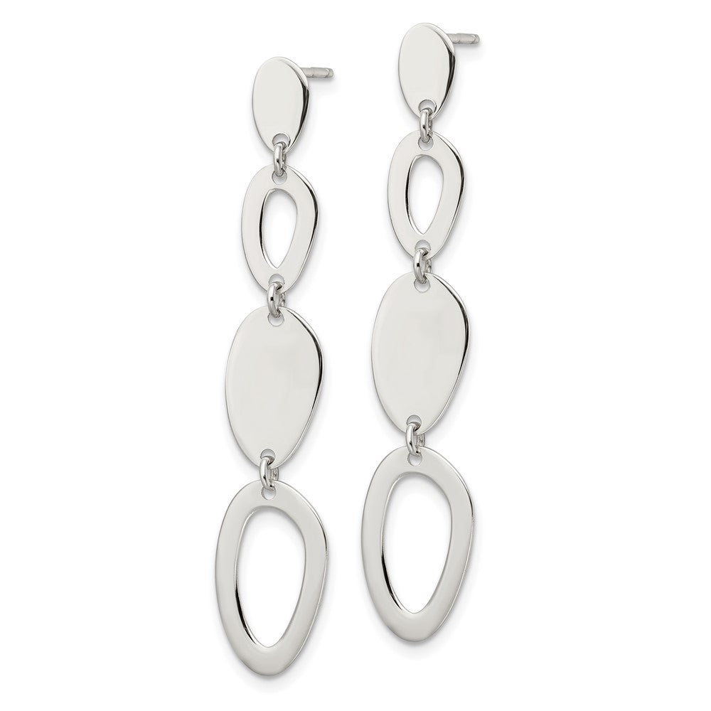 Sterling Silver Oval Dangles Post Earrings